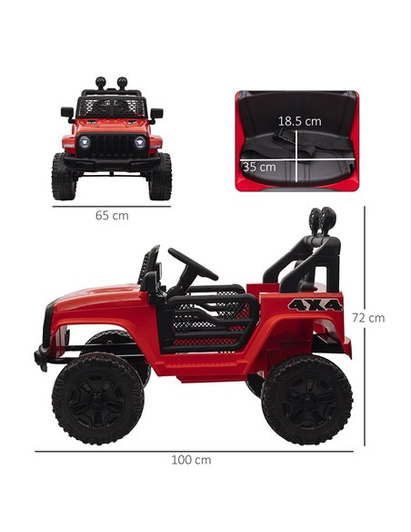HOMCOM 12V Battery-powered 2 Motors Kids Electric Ride On Car Truck Off-road Toy with Parental Remote Control Horn Lights for 3- - pic 5036 | FastDaddyshop