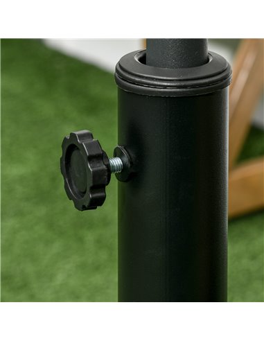Outsunny 18kg Resin Garden Parasol Base, Round Outdoor Market Umbrella Stand Weight for Poles of Φ38mm to Φ48mm, Bronze 84D-212V