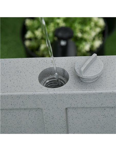 Outsunny Garden Parasol Base Holder, 24kg Water or 30kg Sand Filled, Outdoor Market Umbrella Stand Weight with Wheels and Brakes - pic 50369 | FastDaddyshop