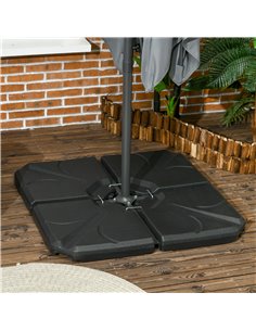 Outsunny Set of 4 Parasol Base Stand Weights, Black 84D-172V01BK 2