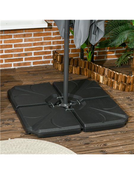 Outsunny Set of 4 Parasol Base Stand Weights for Banana Hanging Cantilever Umbrella 84D-172V01BK - pic 50381 | FastDaddyshop