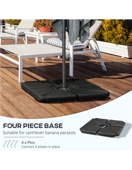 Outsunny Set of 4 Parasol Base Stand Weights for Banana Hanging Cantilever Umbrella 84D-172V01BK - pic 50383 | FastDaddyshop