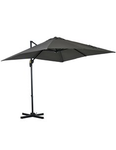 Outsunny 2.5 x 2.5m Patio Offset Parasol Cantilever Umbrella, Grey 84D-051V00GY