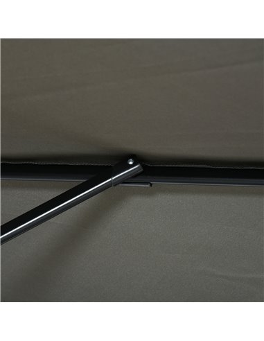 Outsunny 2.5 x 2.5m Patio Offset Parasol Cantilever Umbrella Sun Shade Canopy Shelter 360° Rotation with Crank Handle and Cross 