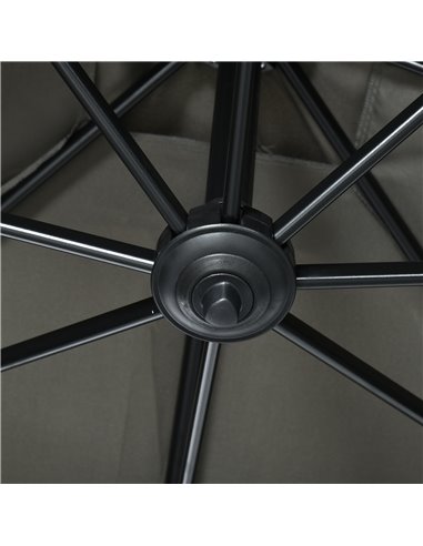 Outsunny 2.5 x 2.5m Patio Offset Parasol Cantilever Umbrella Sun Shade Canopy Shelter 360° Rotation with Crank Handle and Cross 