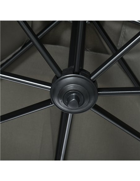 Outsunny 2.5 x 2.5m Patio Offset Parasol Cantilever Umbrella Sun Shade Canopy Shelter 360° Rotation with Crank Handle and Cross  - pic 50397 | FastDaddyshop