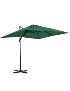 Outsunny Square Outdoor Umbrella Parasol, Green 84D-051V00GN
