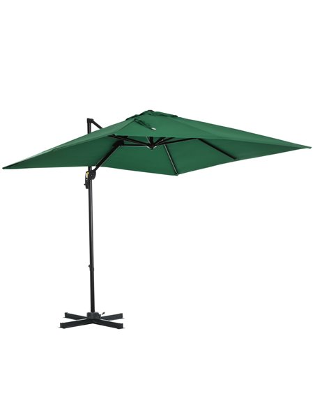 Outsunny Square Outdoor Umbrella Parasol, Green 84D-051V00GN - pic 50416 | FastDaddyshop