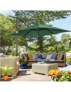 Outsunny Square Outdoor Umbrella Parasol, Green 84D-051V00GN 2