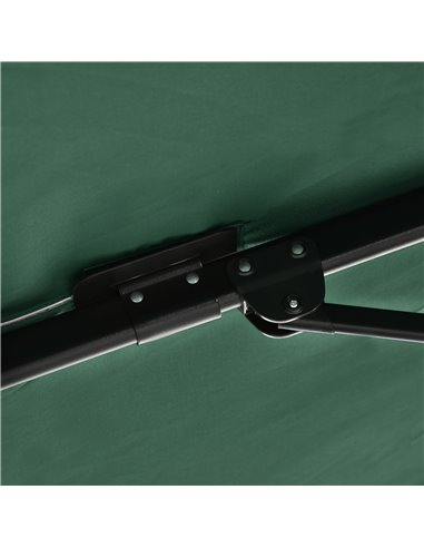 OutsunnySquare Outdoor Umbrella Parasol W/360° Rotation, 245Lx245Wx248H cm-Green 84D-051V00GN