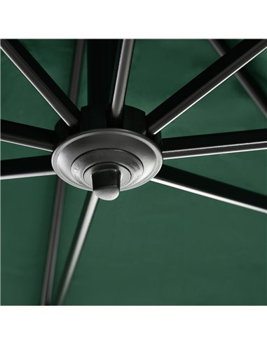 OutsunnySquare Outdoor Umbrella Parasol W/360° Rotation, 245Lx245Wx248H cm-Green 84D-051V00GN