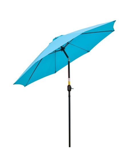 Outsunny 2.6M Patio Parasol Sun Umbrella, Blue 84D-023V00BU - pic 50425 | FastDaddyshop