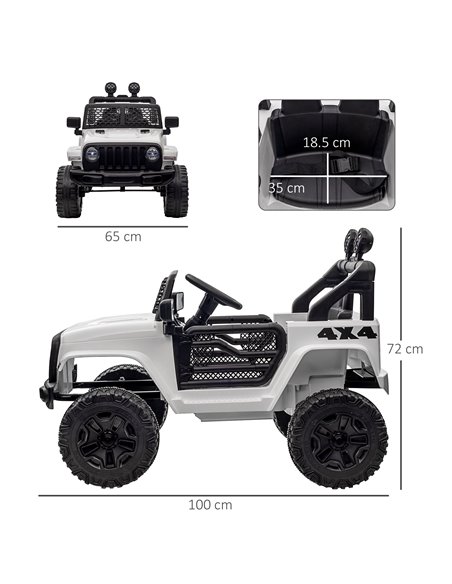HOMCOM 12V Battery-powered 2 Motors Kids Electric Ride On Car Truck Off-road Toy with Parental Remote Control Horn Lights for 3- - pic 5043 | FastDaddyshop