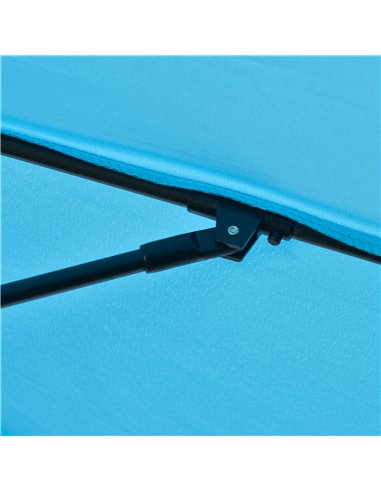 Outsunny 2.6M Patio Parasol Sun Umbrella, Tilt Shade Shelter Canopy with Crank 8 Ribs Aluminium Frame, Blue 84D-023V00BU