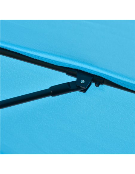 Outsunny 2.6M Patio Parasol Sun Umbrella, Tilt Shade Shelter Canopy with Crank 8 Ribs Aluminium Frame, Blue 84D-023V00BU - pic 50433 | FastDaddyshop