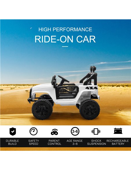 HOMCOM 12V Battery-powered 2 Motors Kids Electric Ride On Car Truck Off-road Toy with Parental Remote Control Horn Lights for 3- - pic 5044 | FastDaddyshop