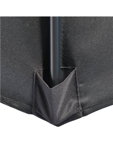 Outsunny 3(m) Half Parasol Semi Round Umbrella Patio Metal Frame Crank Handle for Balcony-- NO BASE INCLUDED, Black 84D-008V00BK