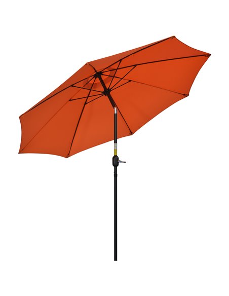 Outsunny 2.6M Patio Parasol Sun Umbrella, Orange 84D-023V00OG - pic 50443 | FastDaddyshop