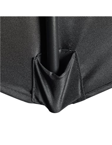 Outsunny 2.7m Balcony Half Parasol 5 Steel Ribs Construction Garden Outdoor Umbrella Black 84D-007V00BK