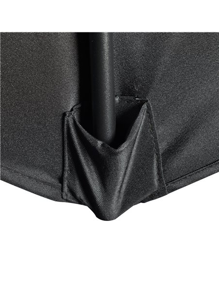 Outsunny 2.7m Balcony Half Parasol 5 Steel Ribs Construction Garden Outdoor Umbrella Black 84D-007V00BK - pic 50460 | FastDaddyshop