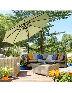 Outsunny 3(m) Tilting Parasol Garden Umbrella, Beige 840-070V00BG 2