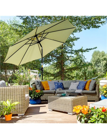 Outsunny 3(m) Tilting Parasol Garden Umbrella, Beige 840-070V00BG - pic 50462 | FastDaddyshop
