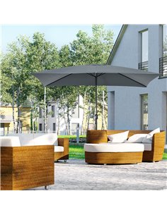 Outsunny 3x2m Patio Parasol Garden Umbrellas Canopy, Dark Grey 84D-013V00CG 2