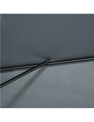 Outsunny 3x2m Patio Parasol Garden Umbrellas Canopy with Aluminum Tilt Crank Rectangular Sun Shade Steel, Dark Grey 84D-013V00CG