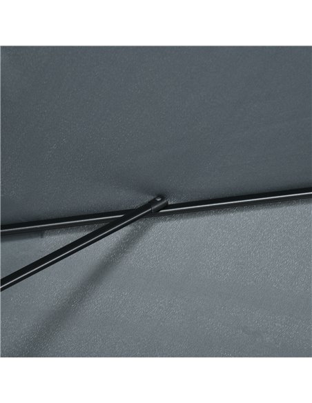 Outsunny 3x2m Patio Parasol Garden Umbrellas Canopy with Aluminum Tilt Crank Rectangular Sun Shade Steel, Dark Grey 84D-013V00CG - pic 50477 | FastDaddyshop