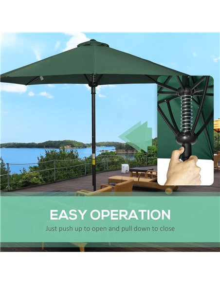 Outsunny Garden Parasol Umbrella, Outdoor Market Table Umbrella Sun Shade Canopy with 8 Ribs, Green 84D-235V00GN - pic 50483 | FastDaddyshop