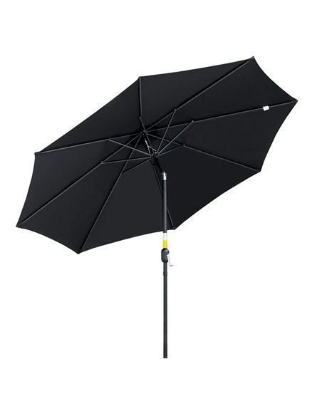 Outsunny 3(m) Tilting Parasol Garden Umbrellas, Black 840-070V00BK - pic 50488 | FastDaddyshop