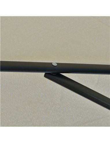 Outsunny 3m Cantilever Parasol with Easy Lever, Patio Umbrella with Crank Handle, Cross Base and 6 Metal Ribs, Outdoor Sun Shade