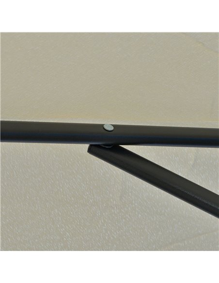 Outsunny 3m Cantilever Parasol with Easy Lever, Patio Umbrella with Crank Handle, Cross Base and 6 Metal Ribs, Outdoor Sun Shade - pic 50503 | FastDaddyshop