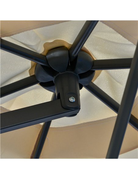 Outsunny 3m Cantilever Parasol with Easy Lever, Patio Umbrella with Crank Handle, Cross Base and 6 Metal Ribs, Outdoor Sun Shade - pic 50504 | FastDaddyshop