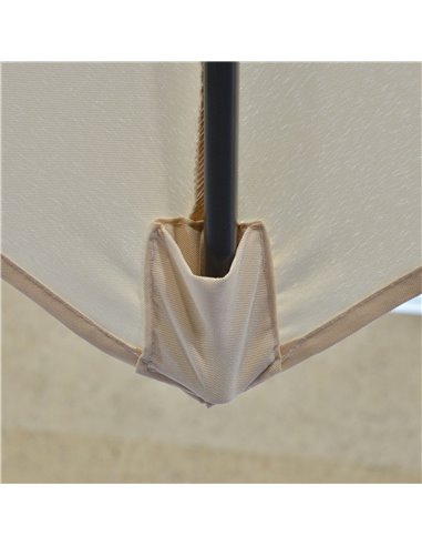Outsunny 3m Cantilever Parasol with Easy Lever, Patio Umbrella with Crank Handle, Cross Base and 6 Metal Ribs, Outdoor Sun Shade