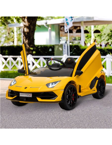 HOMCOM Compatible 12V Battery-powered Kids Electric Ride On Car Lamborghini Aventador Sports Racing Car Toy with Parental Remote - pic 5051 | FastDaddyshop
