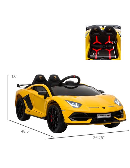 HOMCOM Compatible 12V Battery-powered Kids Electric Ride On Car Lamborghini Aventador Sports Racing Car Toy with Parental Remote - pic 5052 | FastDaddyshop