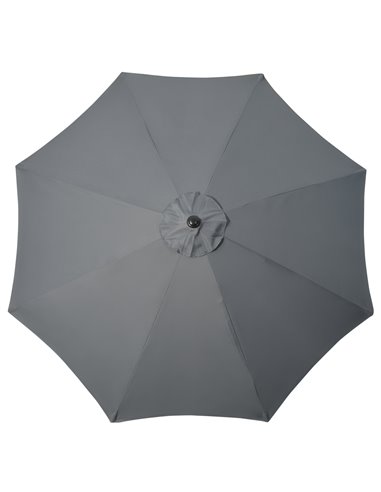 Outsunny Garden Parasol Umbrella, Outdoor Market Table Umbrella Sun Shade Canopy with 8 Ribs, Grey 84D-235V00GY