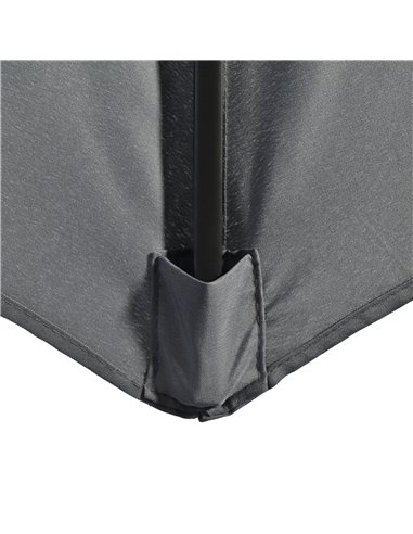 Outsunny Garden Parasol Umbrella, Outdoor Market Table Umbrella Sun Shade Canopy with 8 Ribs, Grey 84D-235V00GY