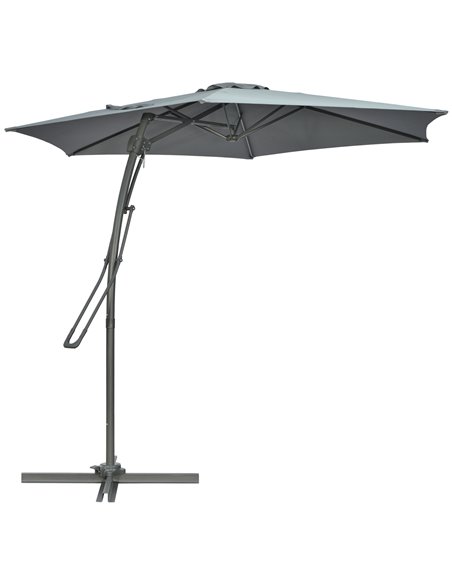 Outsunny 3m Cantilever Parasol with Easy Lever, Grey 84D-255V00CG - pic 50542 | FastDaddyshop