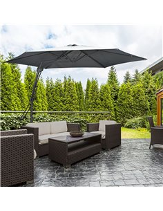 Outsunny 3m Cantilever Parasol with Easy Lever, Grey 84D-255V00CG 2