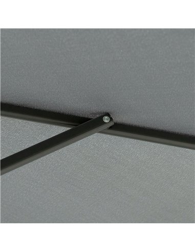 Outsunny 3m Cantilever Parasol with Easy Lever, Patio Umbrella with Crank Handle, Cross Base and 6 Metal Ribs, Outdoor Sun Shade