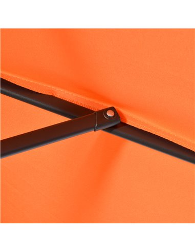Outsunny 2m Patio Parasols Umbrellas, Outdoor Sun Shade with 6 Sturdy Ribs for Balcony, Bench, Garden, Orange 84D-159V00OG