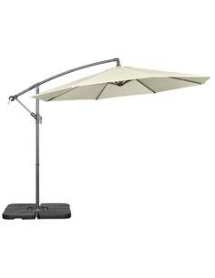 Outsunny 3(m) Garden Parasol Sun Shade Banana Umbrella, Beige 84D-096V02BG