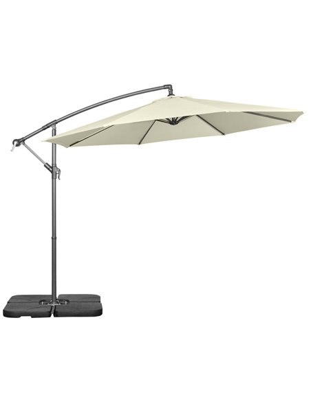 Outsunny 3(m) Garden Parasol Sun Shade Banana Umbrella, Beige 84D-096V02BG - pic 50560 | FastDaddyshop