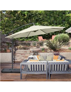Outsunny 3(m) Garden Parasol Sun Shade Banana Umbrella, Beige 84D-096V02BG 2
