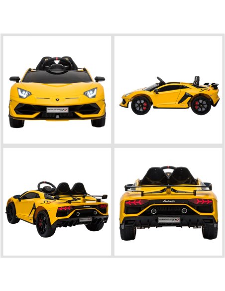 HOMCOM Compatible 12V Battery-powered Kids Electric Ride On Car Lamborghini Aventador Sports Racing Car Toy with Parental Remote - pic 5057 | FastDaddyshop