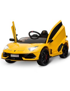 HOMCOM Compatible 12V Battery-powered Kids Electric Ride On Car Lamborghini Aventador Sports Racing Car Toy with Parental Remote