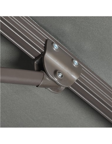 Outsunny 3(m) Cantilever Parasol 360° Rotation Roma Umbrella Hanging Sun Shade with Aluminum Frame, Tilt Crank, 8 Ribs and Cross