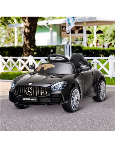 HOMCOM Compatible 12V Battery-powered 2 Motors Kids Electric Ride On Car GTR Toy with Parental Remote Control Music Lights MP3 f